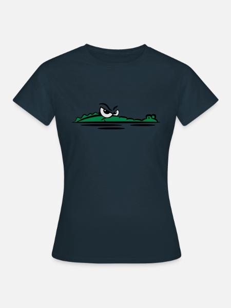 Krokodil lauern wasser - Frauen T-Shirt - Navy