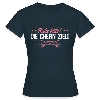 Bogensport Schützin Bogenschießen - Frauen T-Shirt - Navy - Vorne - AI Model Female 172 dark (172cm)