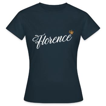 Florence Name for Women Kids Toddlers - Florence - Women's T-Shirt - navy - Front - AI Model Female 172 dark (172cm)