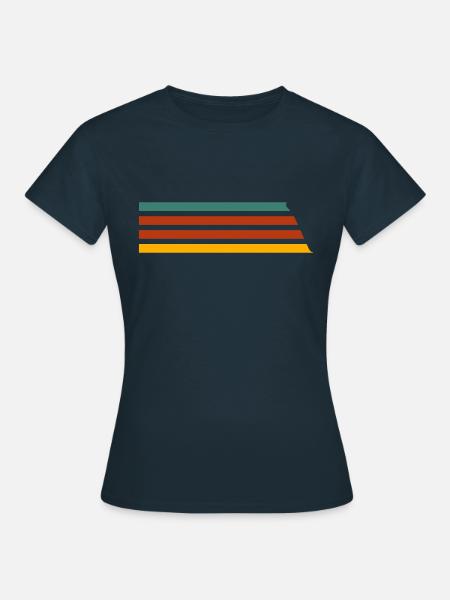 Streifen - Frauen T-Shirt - Navy