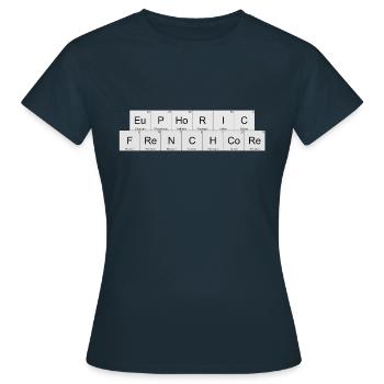 Tableau périodique ou Frenchcore euphorique - T-shirt Femme - marine - Devant - AI Model Female 172 dark (172cm)