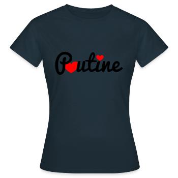 Poutine - T-shirt Femme - marine - Devant - AI Model Female 172 dark (172cm)