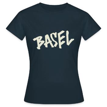 Basel - Frauen T-Shirt - Navy - Vorne - AI Model Female 172 dark (172cm)