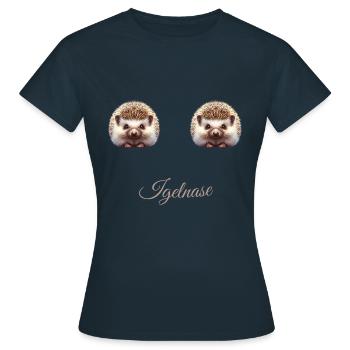 Igel nase - Frauen T-Shirt - Navy - Vorne - AI Model Female 172 dark (172cm)