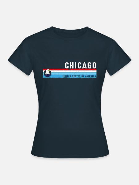 Chicago Illinois Est 1833 Vintage Classic Retro - Frauen T-Shirt - Navy