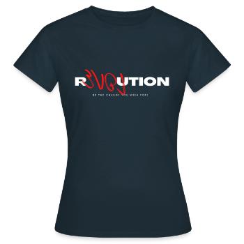 rEVOLution - Frauen T-Shirt - Navy - Vorne - AI Model Female 172 dark (172cm)