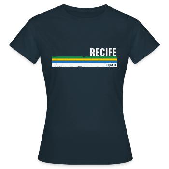 Recife Brésil Héritage - Vintage Recife Brasil - T-shirt Femme - marine - Devant - AI Model Female 172 dark (172cm)