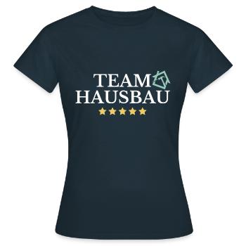Team Hausbau - Frauen T-Shirt - Navy - Vorne - AI Model Female 172 dark (172cm)