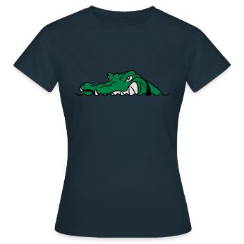 Crocodile drôle fun lunettes de soleil de mariage - T-shirt Femme - marine - Devant - AI Model Female 172 dark (172cm)