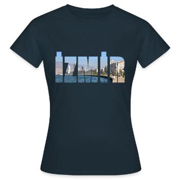 izmir city and sea - Women's T-Shirt - navy - Front - AI Model Female 172 dark (172cm)