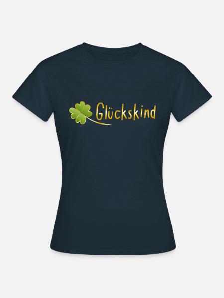Glücksklee Glückskind - Frauen T-Shirt - Navy