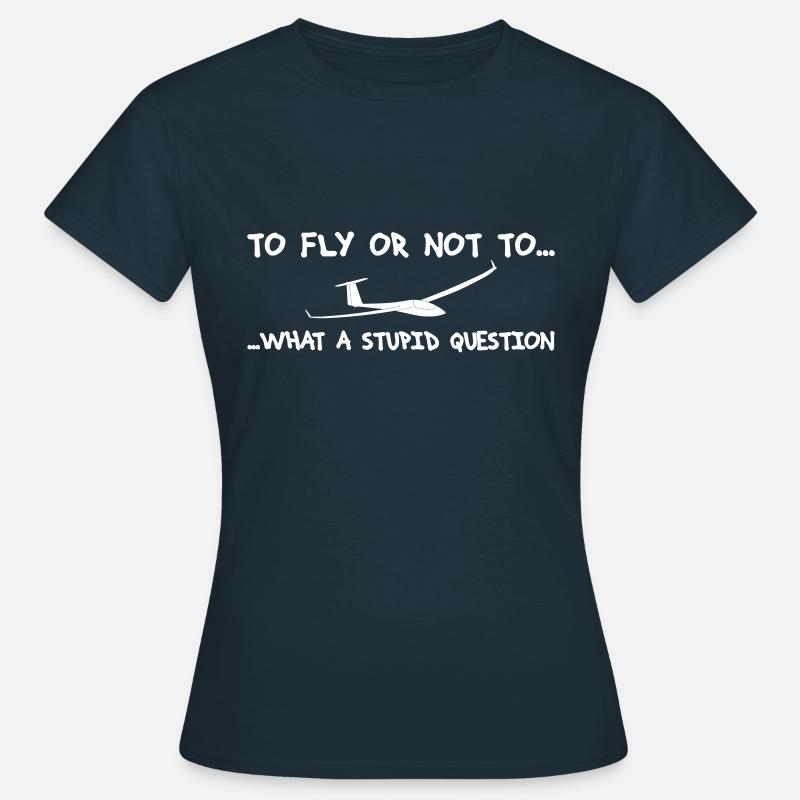 Question pilot glider pilot gliding glider - Women's T-Shirt - navy