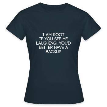 Je suis root Drôle dire admin linux - T-shirt Femme - marine - Devant - AI Model Female 172 dark (172cm)