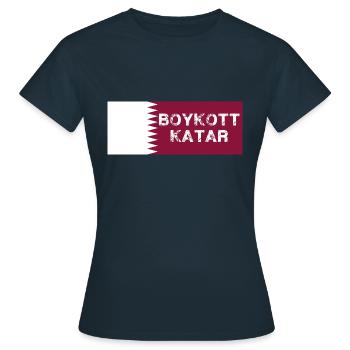 boykott katar,katar,flagge, wm - Frauen T-Shirt - Navy - Vorne - AI Model Female 172 dark (172cm)
