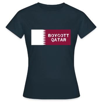 Boycott Qatar, Qatar, Drapeau, Coupe du Monde - T-shirt Femme - marine - Devant - AI Model Female 172 dark (172cm)