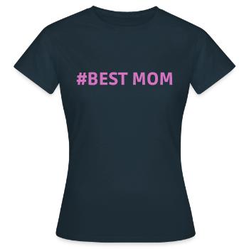#Best Maman Supermama Cœur de maman - T-shirt Femme - marine - Devant - AI Model Female 172 dark (172cm)