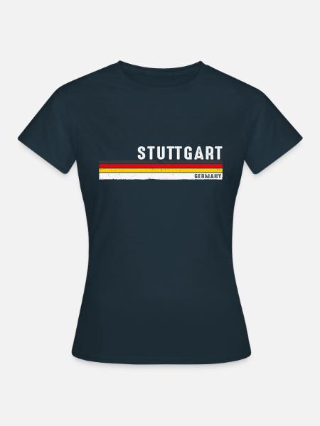 Stuttgart Deutschland Retro Vintage - Deutsch - Frauen T-Shirt - Navy