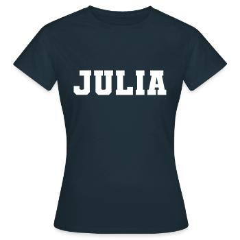 Nom - Julia - T-shirt Femme - marine - Devant - AI Model Female 172 dark (172cm)