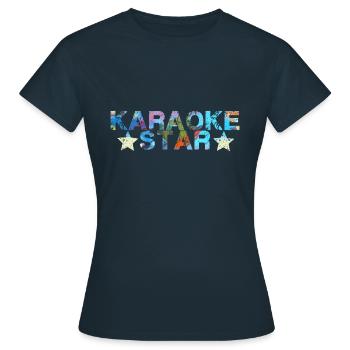Karaoké Star,Karaoké,Star,Star,Star,Coloré - T-shirt Femme - marine - Devant - AI Model Female 172 dark (172cm)