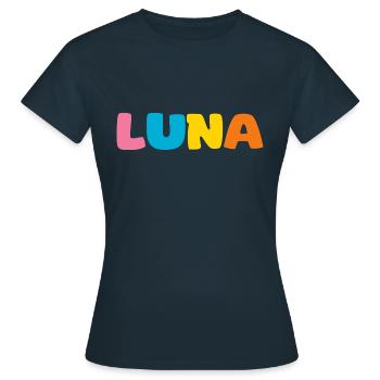 Nom - Luna - T-shirt Femme - marine - Devant - AI Model Female 172 dark (172cm)