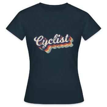 Cyclist Radfahrer Retro Vintage Design - Frauen T-Shirt - Navy - Vorne - AI Model Female 172 dark (172cm)