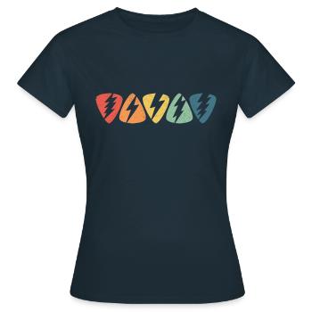 Basse guitare Plektrum Rock Blitze pour les musiciens - T-shirt Femme - marine - Devant - AI Model Female 172 dark (172cm)