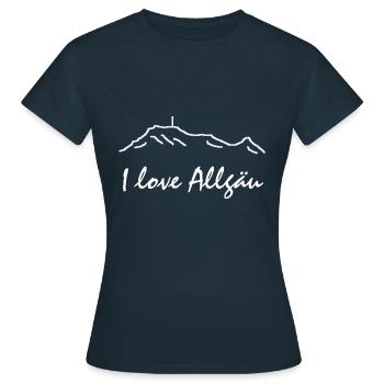 J'aime Allgäu - T-shirt Femme - marine - Devant - AI Model Female 172 dark (172cm)