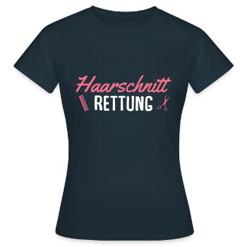 Haarstylistin Haarschnitt Rettung Friseurin - Frauen T-Shirt - Navy - Vorne - AI Model Female 172 dark (172cm)