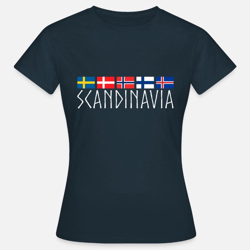 SCANDINAVIA FLAGS | Nordic Countries Gift Idea - Women's T-Shirt - navy