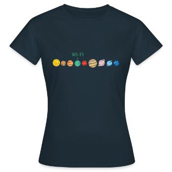 WLAN im All - Frauen T-Shirt - Navy - Vorne - AI Model Female 172 dark (172cm)