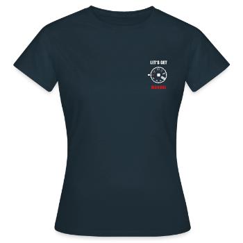 Let's get Manual- Minimalistisch Geschenk Fotograf - Frauen T-Shirt - Navy - Vorne - AI Model Female 172 dark (172cm)