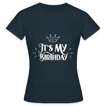 C’est mon anniversaire Fêter l’anniversaire de mon anniversaire - T-shirt Femme - marine - Devant - AI Model Female 172 dark (172cm)
