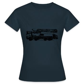 Pompe à béton Béton Mélangeur Construction Construction Pompe Camion - T-shirt Femme - marine - Devant - AI Model Female 172 dark (172cm)