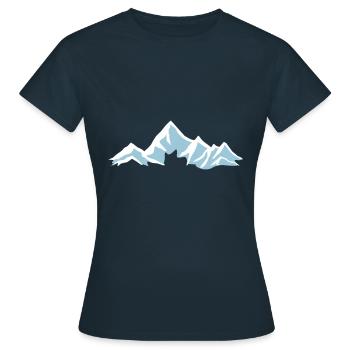 Montagnes, montagne, glacier - T-shirt Femme - marine - Devant - AI Model Female 172 dark (172cm)