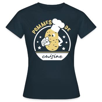 Pommes de cuisine - Frauen T-Shirt - Navy - Vorne - AI Model Female 172 dark (172cm)