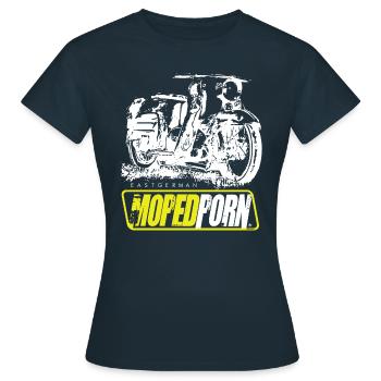 Simson Schwalbe KR51 - MOPED - Women's T-Shirt - navy - Front - AI Model Female 172 dark (172cm)