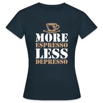 Barista, Coffee, Espresso, Coffeeshop, Geschenk - Frauen T-Shirt - Navy - Vorne - AI Model Female 172 dark (172cm)