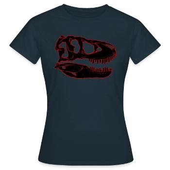 Crâne fossile de Tarbosaurus - T-shirt Femme - marine - Devant - AI Model Female 172 dark (172cm)