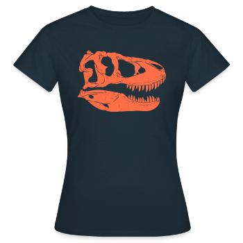 Crâne fossile de Tarbosaurus - T-shirt Femme - marine - Devant - AI Model Female 172 dark (172cm)