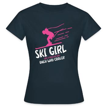 Ski Girl - T-shirt Femme - marine - Devant - AI Model Female 172 dark (172cm)