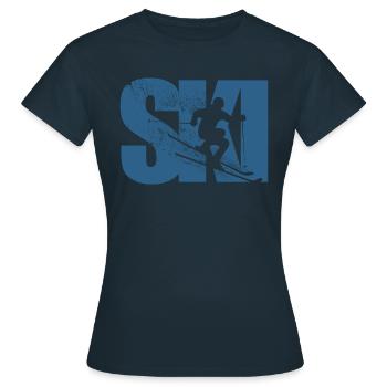 Ski, après-ski, sports d'hiver, vacances au ski - T-shirt Femme - marine - Devant - AI Model Female 172 dark (172cm)