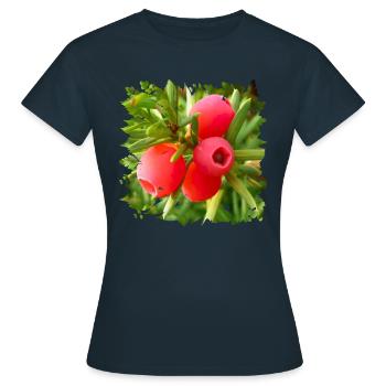 Die Eibe ist ein giftiger heimischer Nadelbaum - Frauen T-Shirt - Navy - Vorne - AI Model Female 172 dark (172cm)