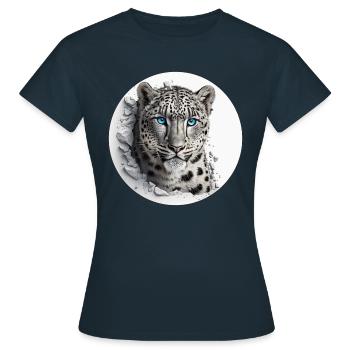 Les léopards des neiges sont des prédateurs majestueux - T-shirt Femme - marine - Devant - AI Model Female 172 dark (172cm)
