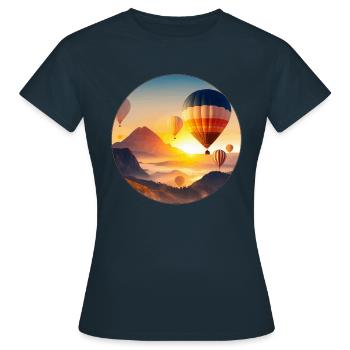 Ballooning means freedom and a thirst for adventure - Women's T-Shirt - navy - Front - AI Model Female 172 dark (172cm)