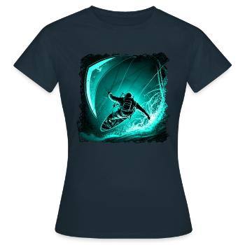 Kitesurfing requires endurance and skill - Women's T-Shirt - navy - Front - AI Model Female 172 dark (172cm)