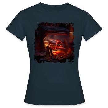 Quand je grille, j’ai des envies de viande - T-shirt Femme - marine - Devant - AI Model Female 172 dark (172cm)