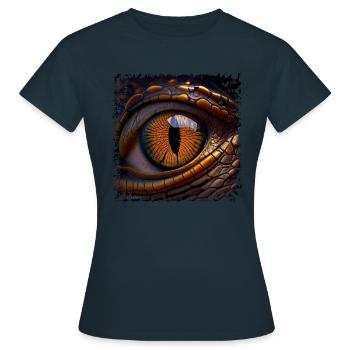 La photographie de l’iris, c’est de la macrophotographie - T-shirt Femme - marine - Devant - AI Model Female 172 dark (172cm)