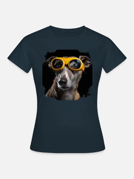 Hund mit Brille - Frauen T-Shirt - Navy