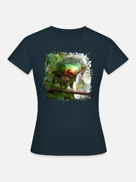 Der Goldglänzende Rosenkäfer - Frauen T-Shirt - Navy