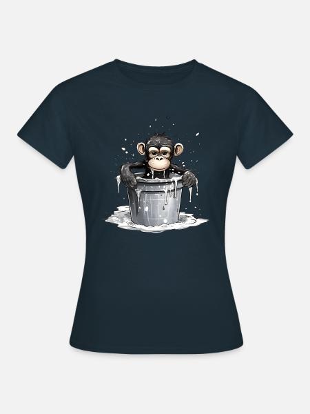 Affe sucht Abkühlung - Frauen T-Shirt - Navy